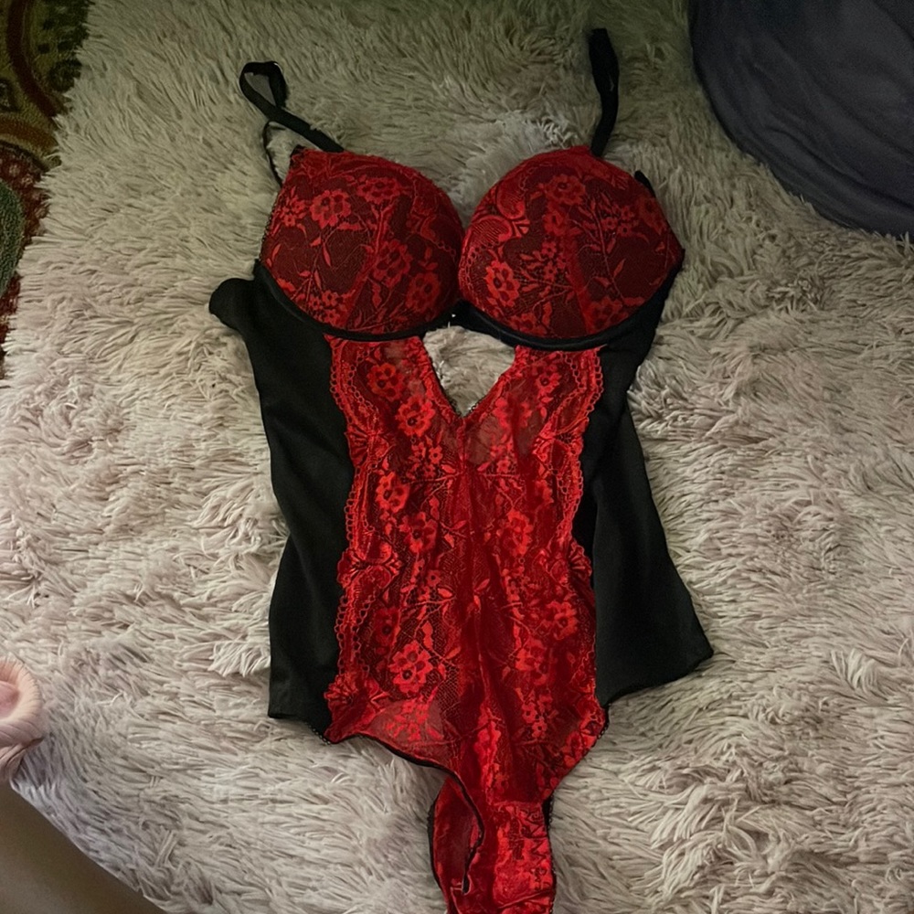 Red & Black Body Suit